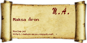 Maksa Áron névjegykártya