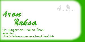 aron maksa business card